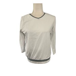 the lines in between womens black white v neck long sleeve top t shirt large